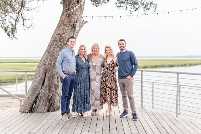 Harry and Kelly, Hannah and Chris with Aunt Kathy