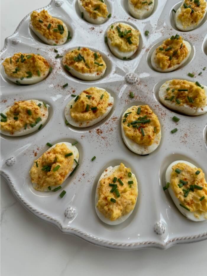 Juliska deviled egg platter photo by Kathy Miller