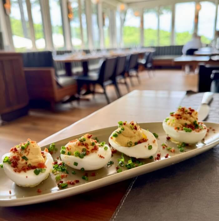 Pimento Deviled Eggs at Skyline Lodge Oak Steakhouse