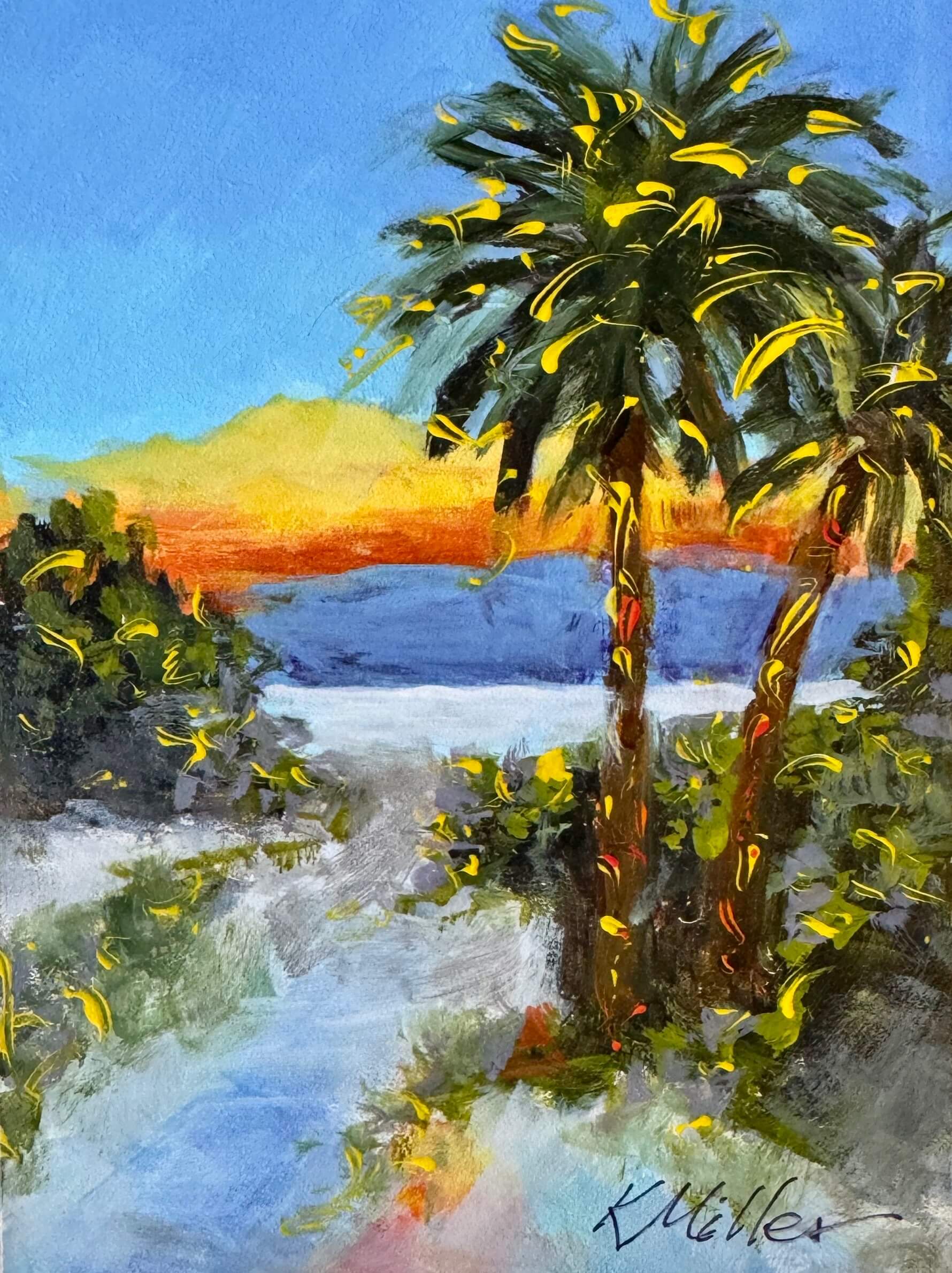 Beach Sunrise original painting by Kathy Miller